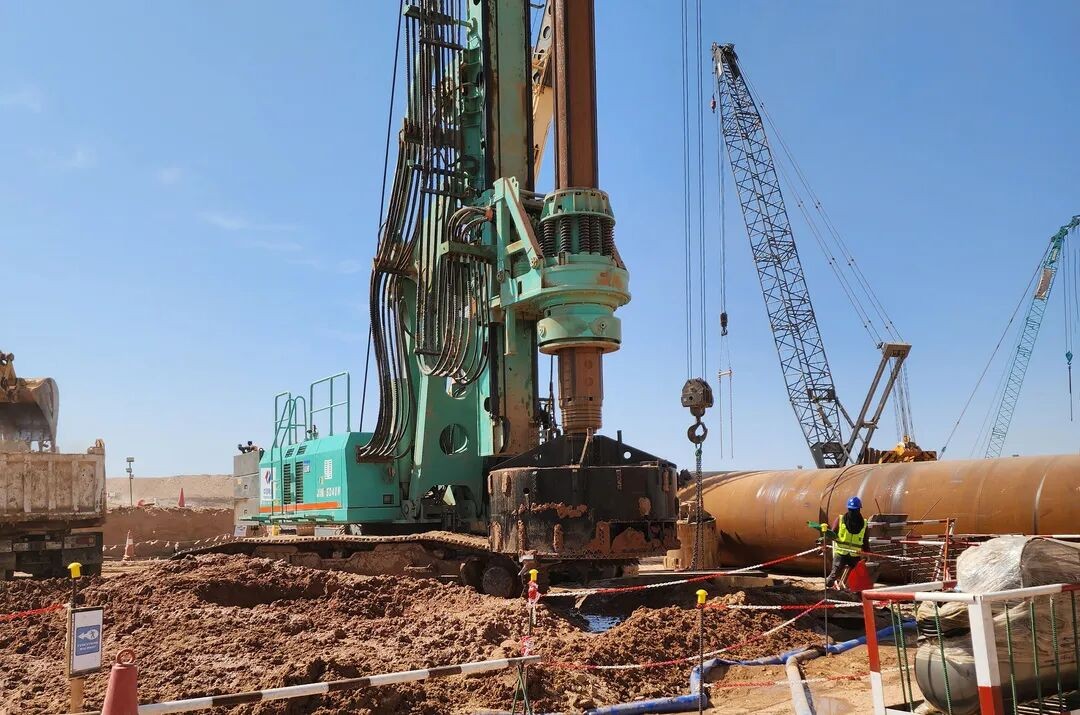 中國水電基礎局攜手上海金泰，共筑中東基建新里程碑106.16米超深樁